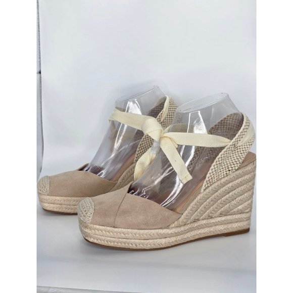 LOFT Beige Espadrille Wedge Sandals Women’s Size 7M - Picture 2 of 7